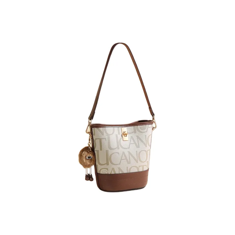 TUCANO PVC Shoulder Bag, Crossbody Bag Medium Size Women's Dark Khaki-3
