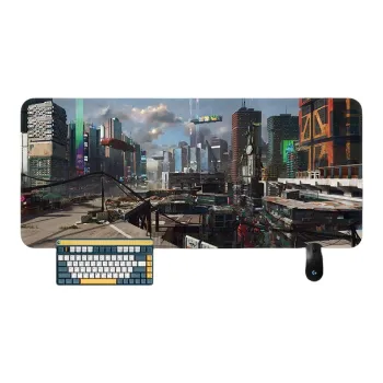 SHIBADU Rubber Cyberpunk Style Extra Large Gaming Esports Computer Desk Mat And Keyboard Pad For Men Mouse Pads