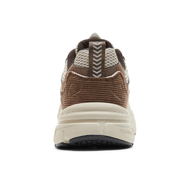 PEAK Lightweight Height Increasing Low Top Casual Shoes Men's Coffee Beige-4