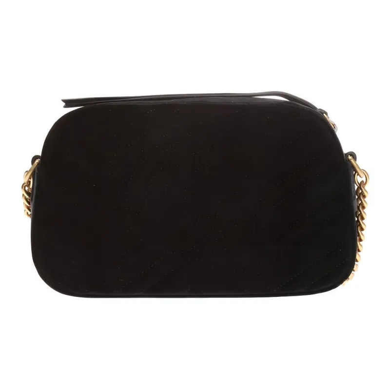 GUCCI GG Marmont Velvet Camera Bag, Shoulder Bag, Crossbody Bag Trumpets Women's Black-2