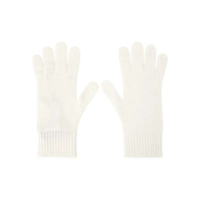 MaxMara Cashmere Knit Gloves Women's White-1