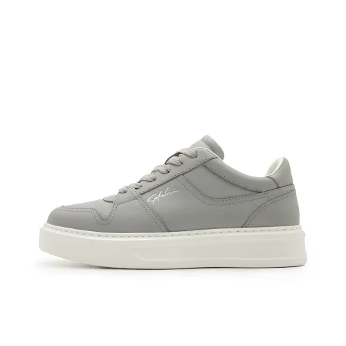 Satchi Slip affordable Low Top Skateboard Shoes Men's Gray