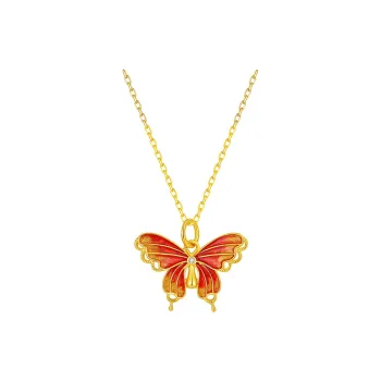 ZUOHUO S999 Fine Silver Necklaces Women's Champagne Gold