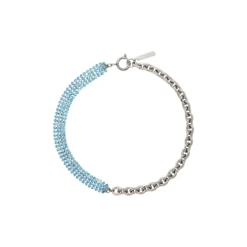 JUSTINE CLENQUET Palladium-Plated Necklaces Women's Silver/Blue