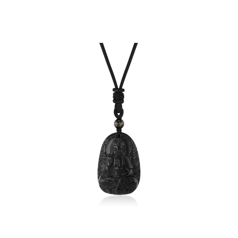 CHINA GOLD Obsidian Necklaces Unisex-19
