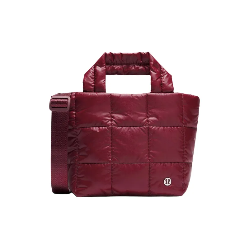 Lululemon Nylon Tote Bag Shopping Bag Shoulder Bag Crossbody Bag Handbag Mini Women's Deep Red-0
