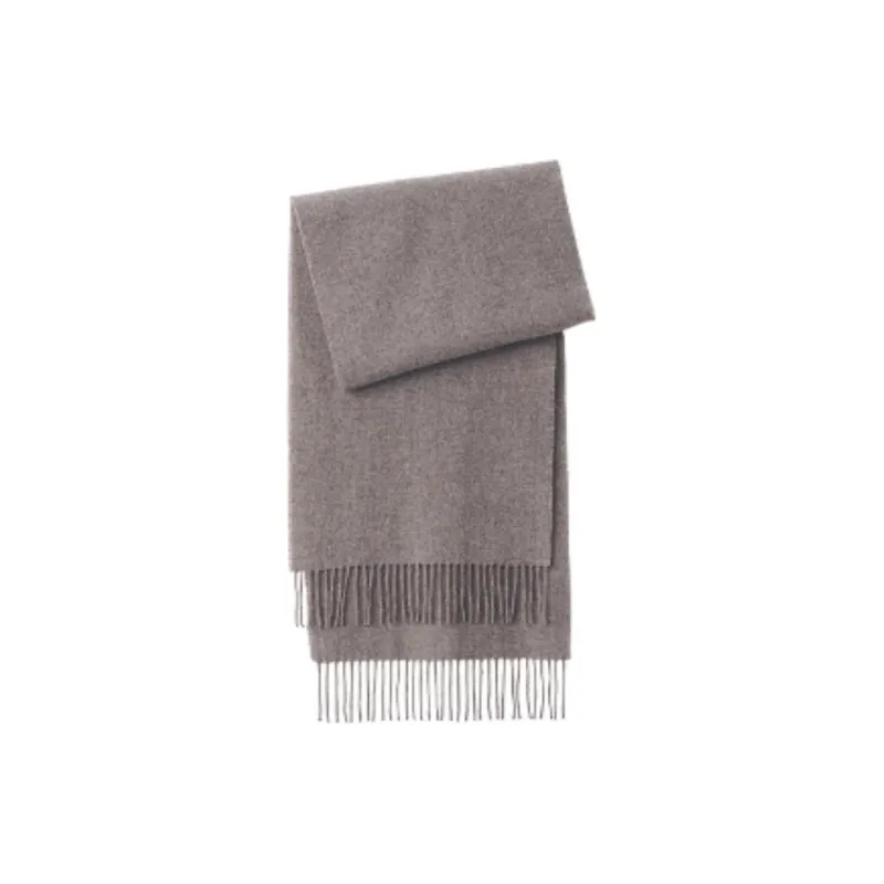 MUJI Sheep Wool Knit Scarves Women's Dark Coffee Brown-0