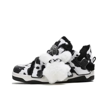ADCDAVINCI Wheat Whirlwind Series Warm Slip Resistant Low Top Skateboard Shoes Unisex Black White