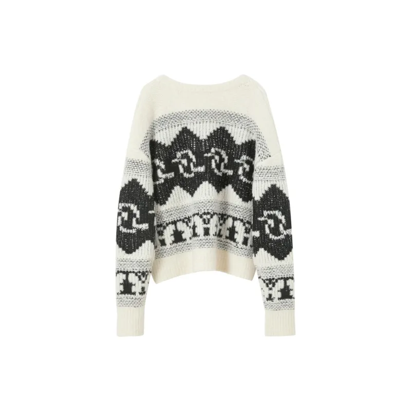 3COLOUR Knitwear Women's Black Beige Floral-1