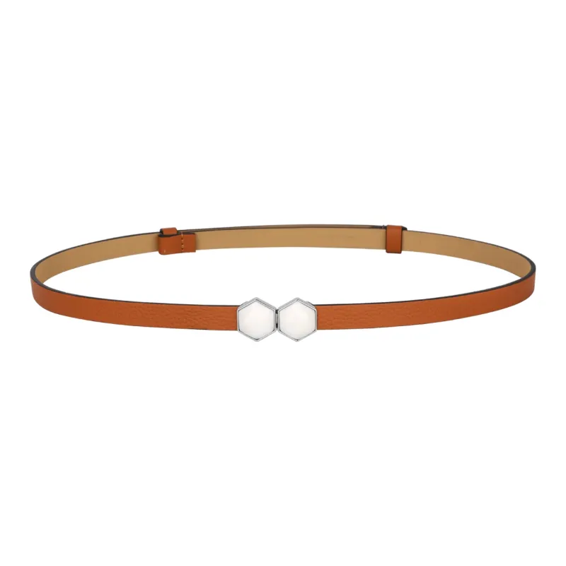 CATELLES Top Grain Cow Leather Leather Belts Women's Black/Red Coffee Camel Khaki 1.4cm-16