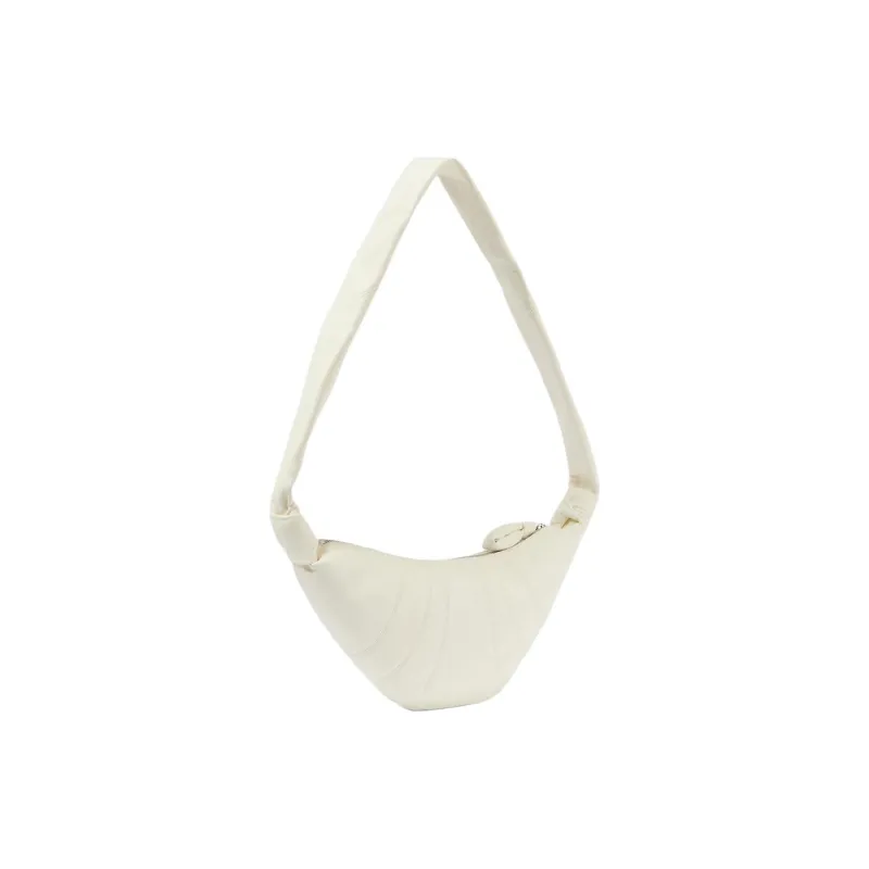 Lemaire Leather Small Croissant Crossbody Bag Women's White-3