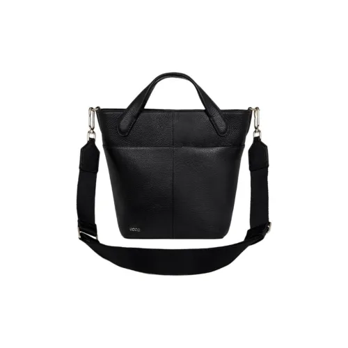 Ecco Cow Leather Tote Bag Shopping Bag Shoulder Bag Crossbody Bag Handbag Small Size Women's Black