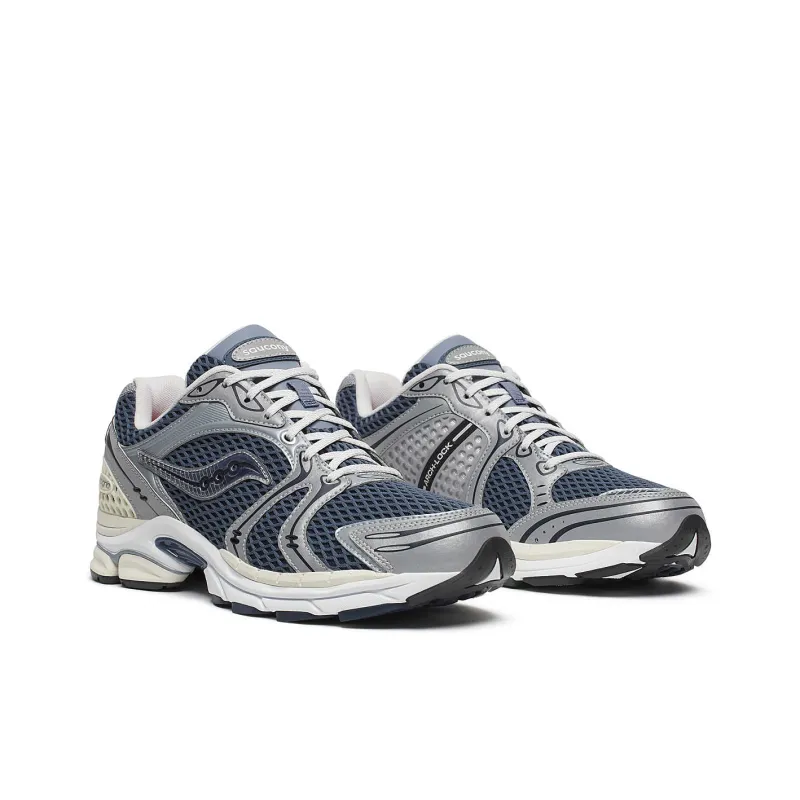 Saucony ProGrid Triumph 4 Shock Absorbers Low Top Running Shoes Unisex Gray Blue-1