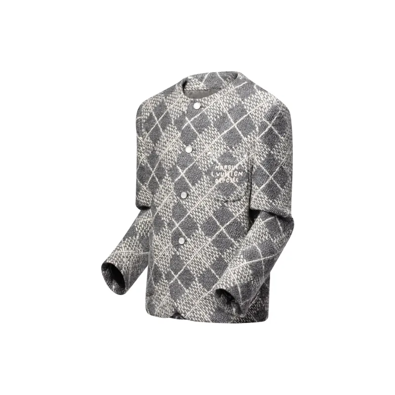 LOUIS VUITTON Chic Collarless Wool Jacket-2