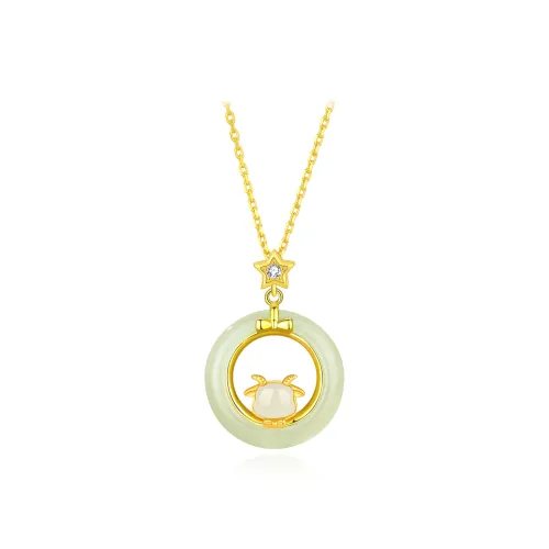 SEVEN COOK Hetian Jade Necklaces Pale Greenish White Jade Women's