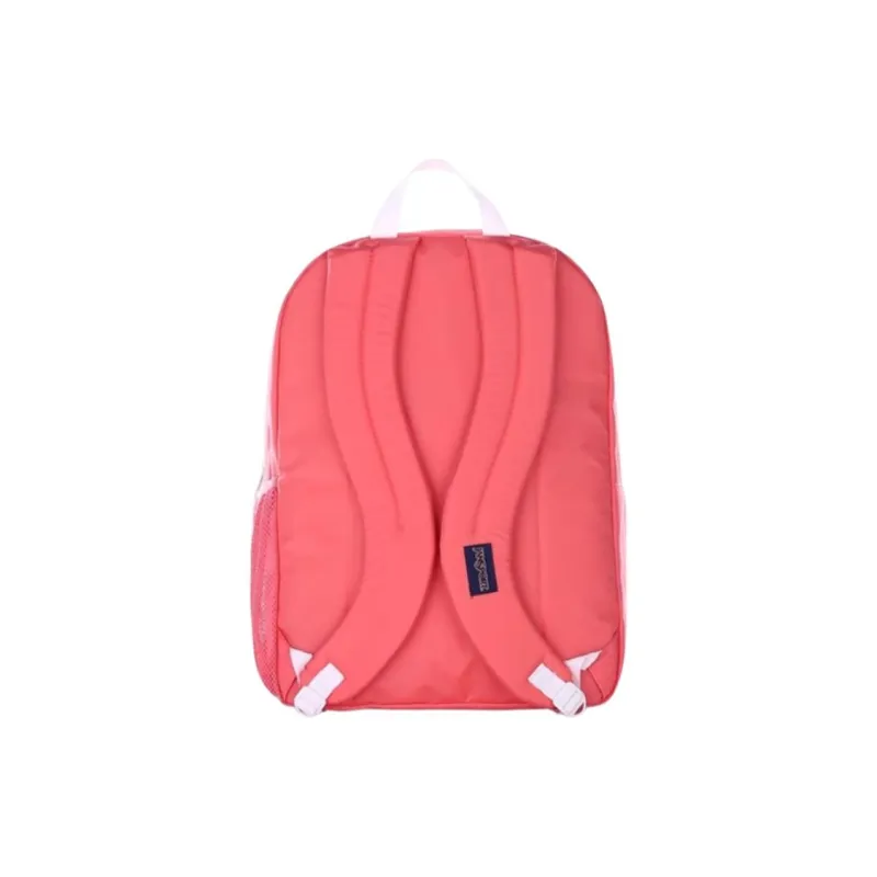 JanSport Polyester Backpack Medium Size Unisex Blue Polka Dots/Coral Red-7