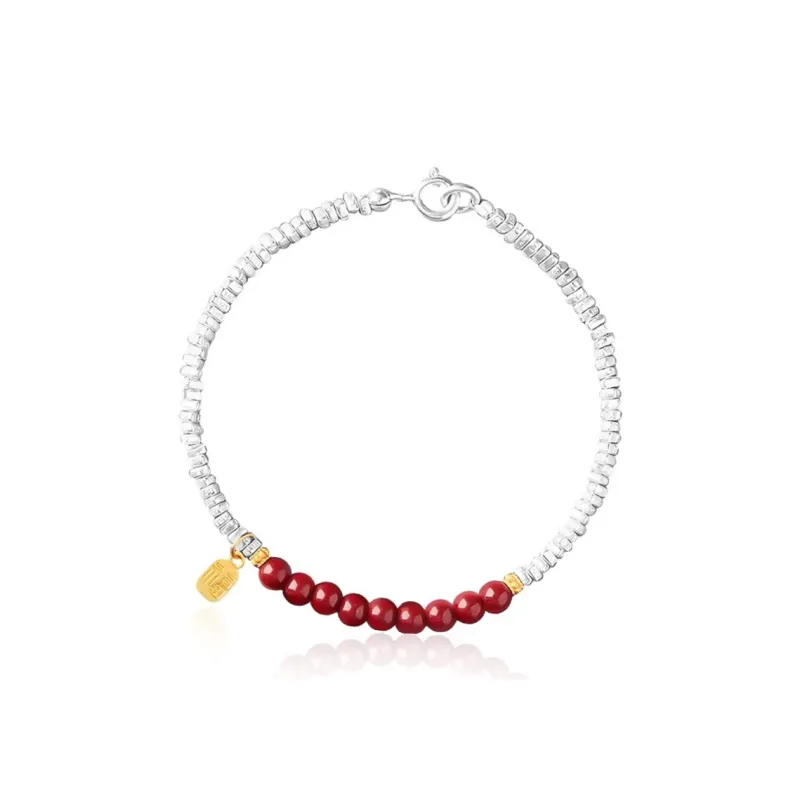 Moon Jewelry Reconstructed Cinnabar Jade Bracelets Women's-0