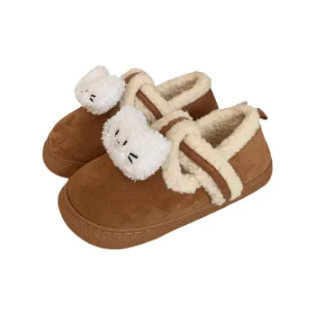 Thin Strips Cotton Slippers Women's, Light Brown