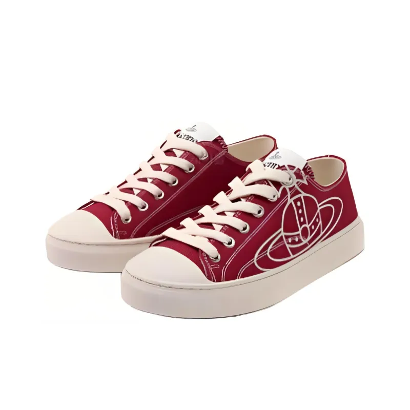 Vivienne Westwood Low Top Skateboard Shoes Women's Red-1
