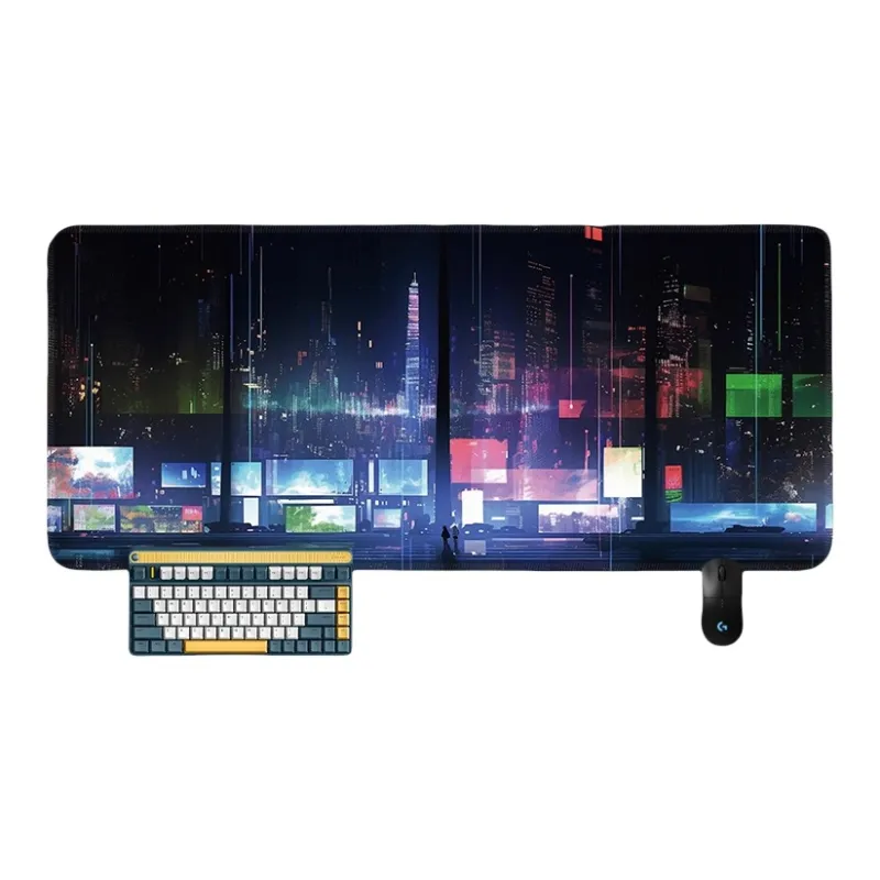 SHIBADU Rubber Cyberpunk Style Extra Large Gaming Esports Computer Desk Mat And Keyboard Pad For Men Mouse Pads-10
