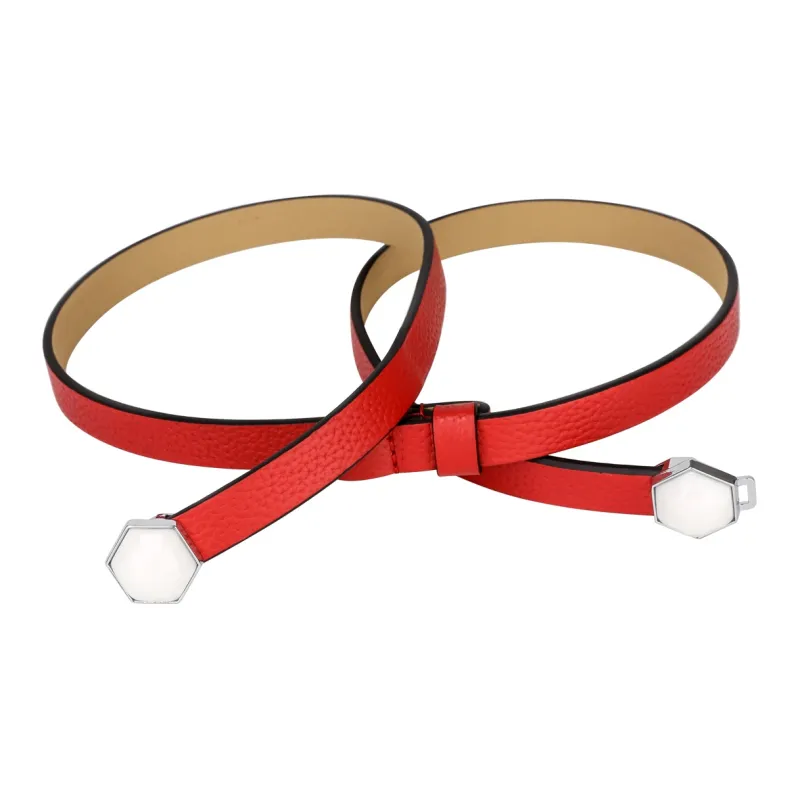 CATELLES Top Grain Cow Leather Leather Belts Women's Black/Red Coffee Camel Khaki 1.4cm-9