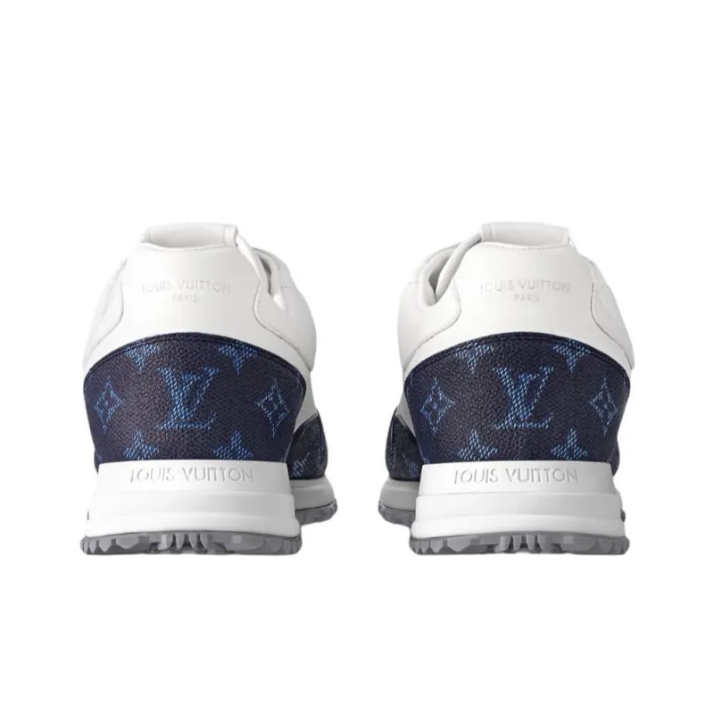 LOUIS VUITTON Run Away 2025 Early Spring Men's Collection Low Top Casual Shoes Men's White & Blue Monogram-4