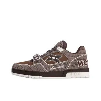 LOUIS VUITTON Trainer Low Top Skateboard Shoes Men's Brown