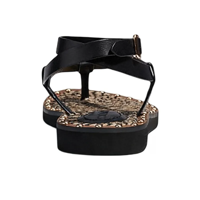 COACH One Strap Sandals Women's Black-4