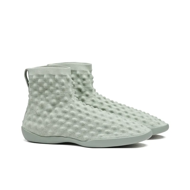 EQLZ EQUALIZER Lightweight And Wear resistant High Top Casual Shoes Unisex Cream Green-1