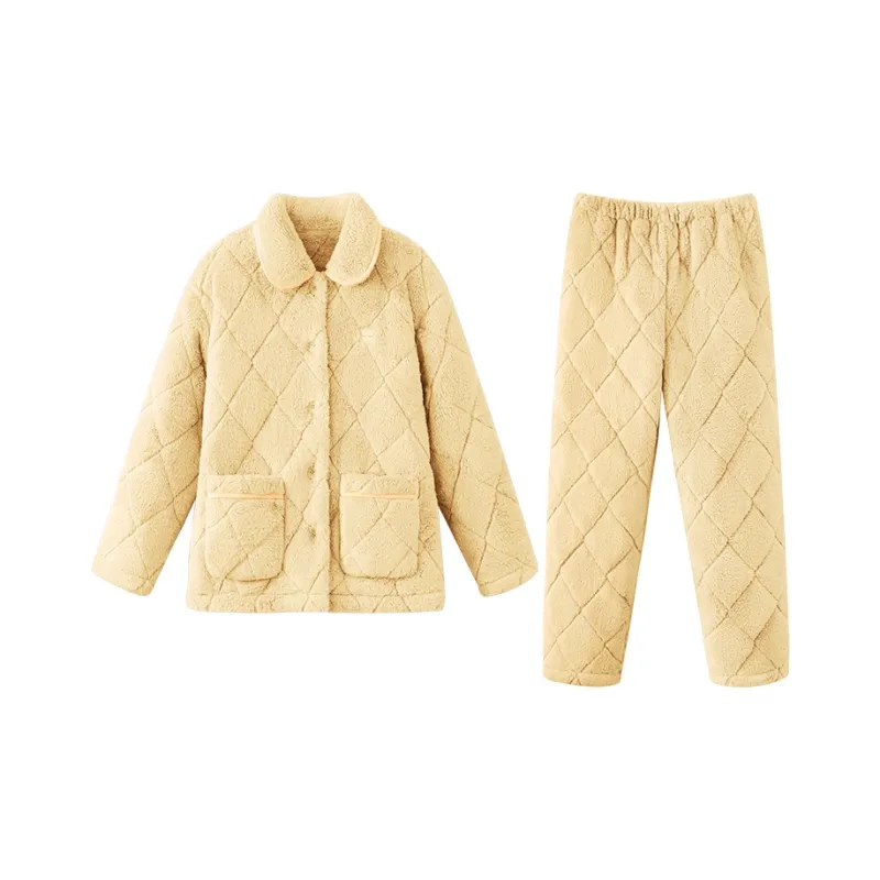 JINGYUN Pajama Set Women's Light Yellow-0