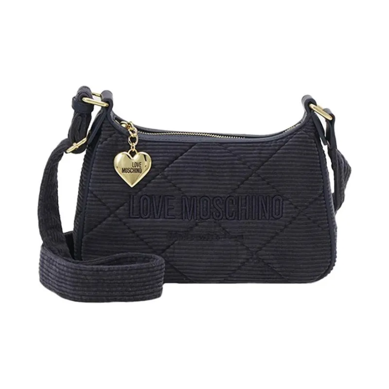 LOVE MOSCHINO Velvet Crossbody Bag Shoulder Bag Women's Midnight Blue-0