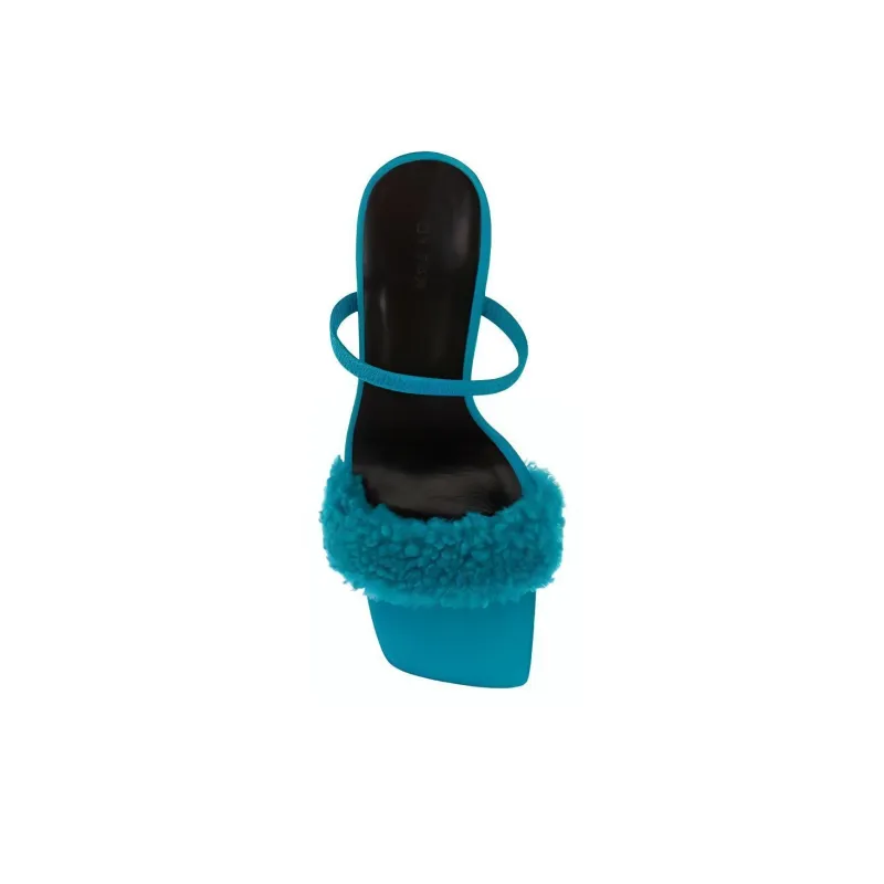 By Far Shearling Heeled Sandals Women's-4