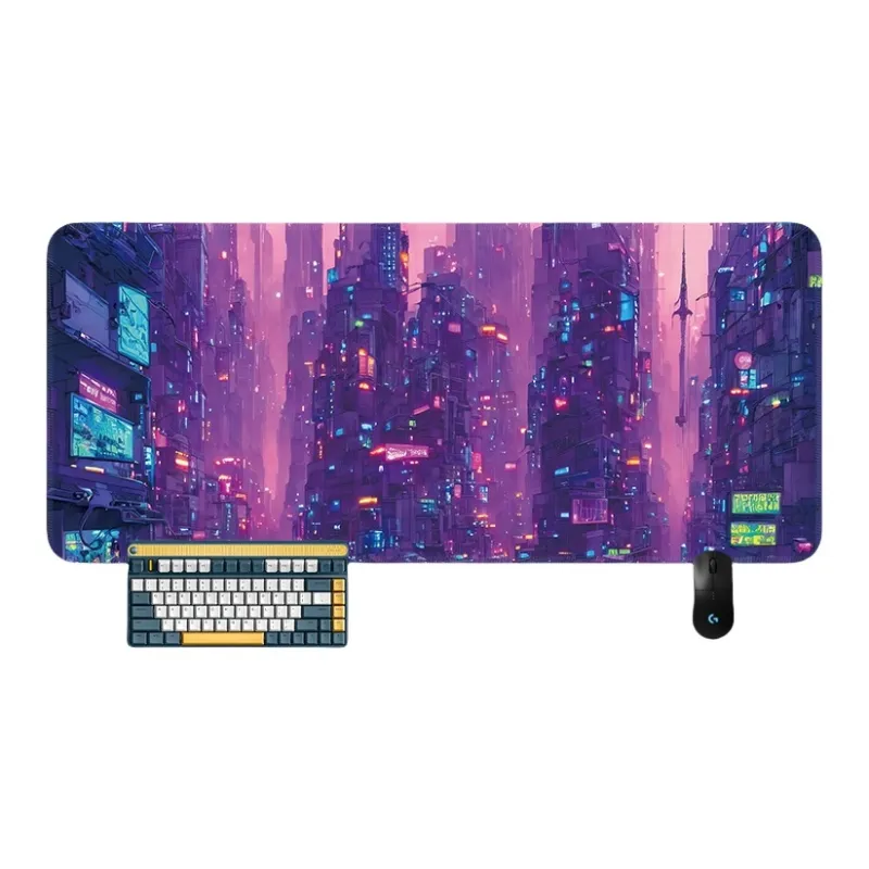 SHIBADU Rubber Cyberpunk Style Extra Large Gaming Esports Computer Desk Mat And Keyboard Pad For Men Mouse Pads-3