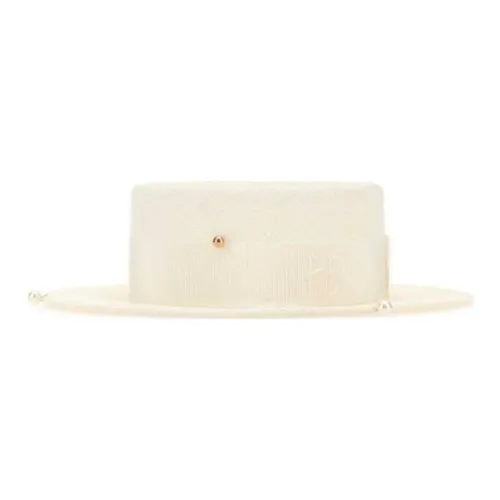 RUSLAN BAGINSKIY Straw Metal Hats & Caps Women's White