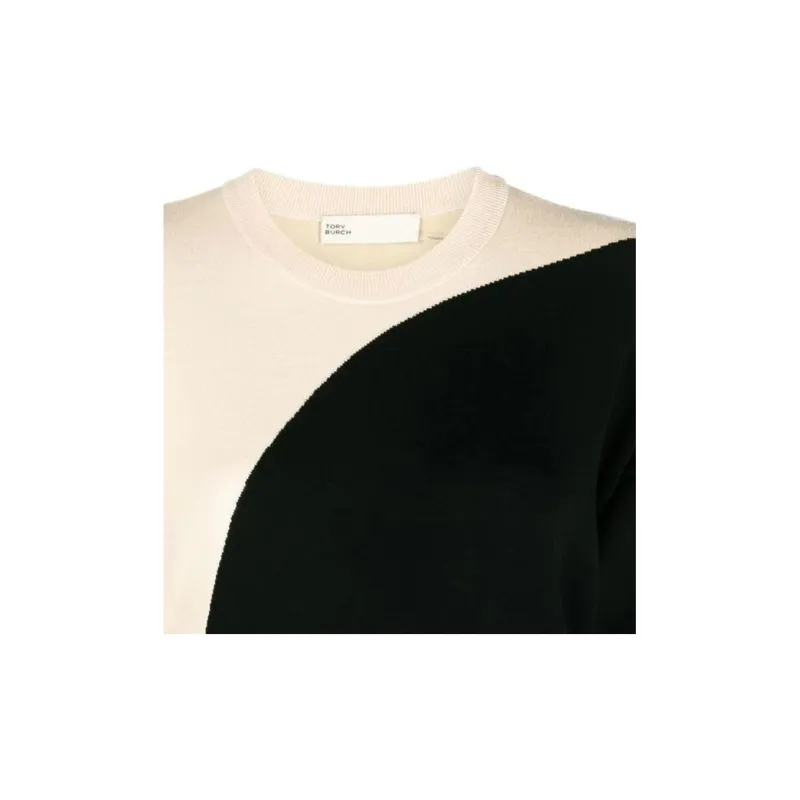 TORY BURCH Colorblock Crewneck Knitted Jumper-2