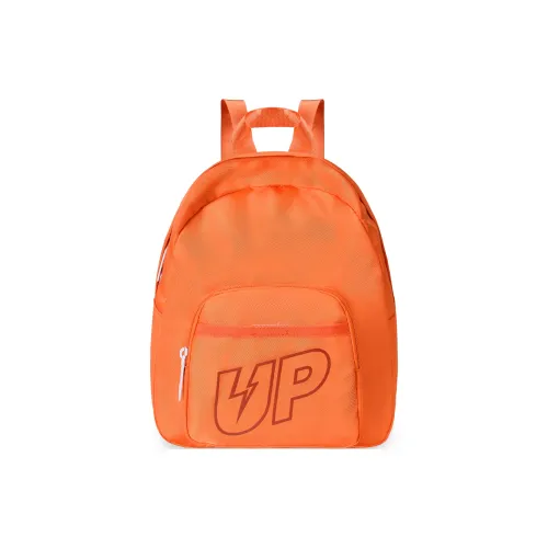 TURN UP Polyester Students Backpack Small Size Unisex Orange