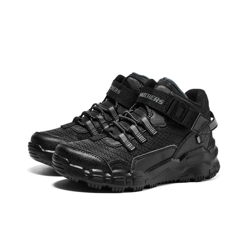 Skechers Slip Resistant Anti Kick Abrasion Resistant Thermal Kids Lifestyle Shoes All Black Teenagers-2
