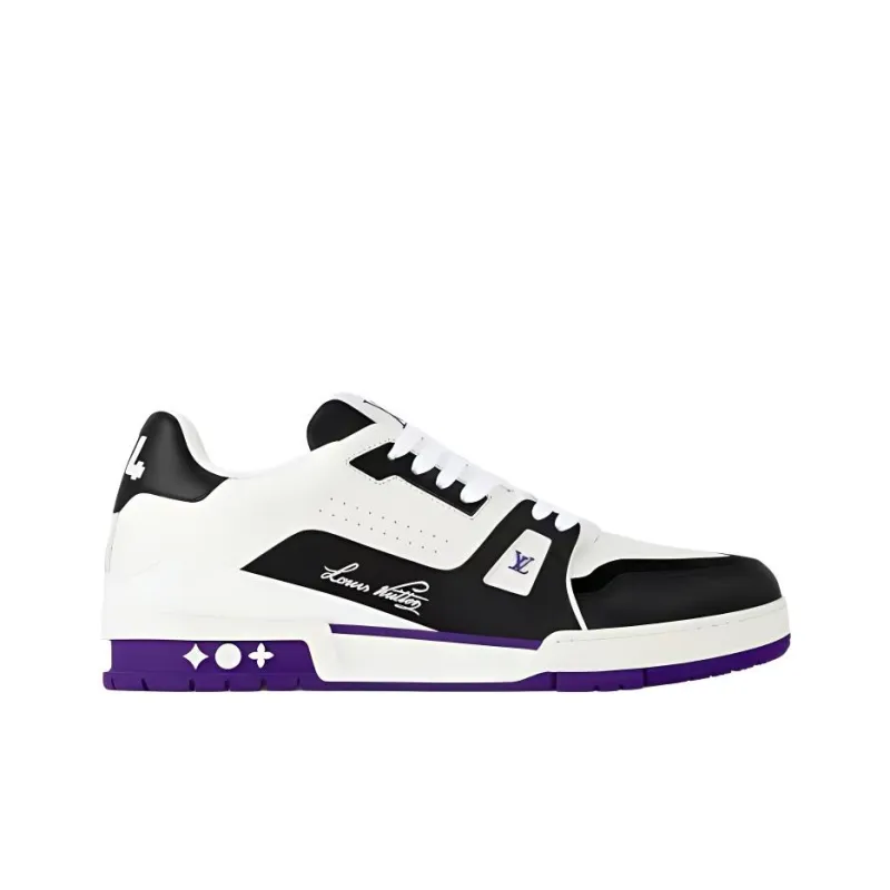 LOUIS VUITTON Trainer Low Top Skateboard Shoes Women's Purple-1