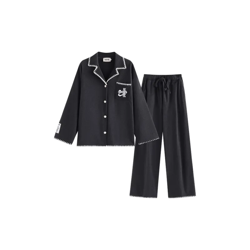 Wabi Town Pajama Set Women's Black-0