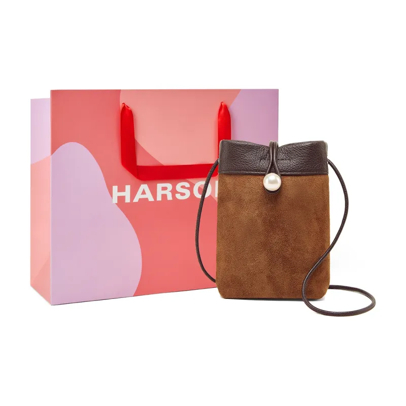 HARSON Synthetic Leather Shoulder Bag Regular Women's Brown-0