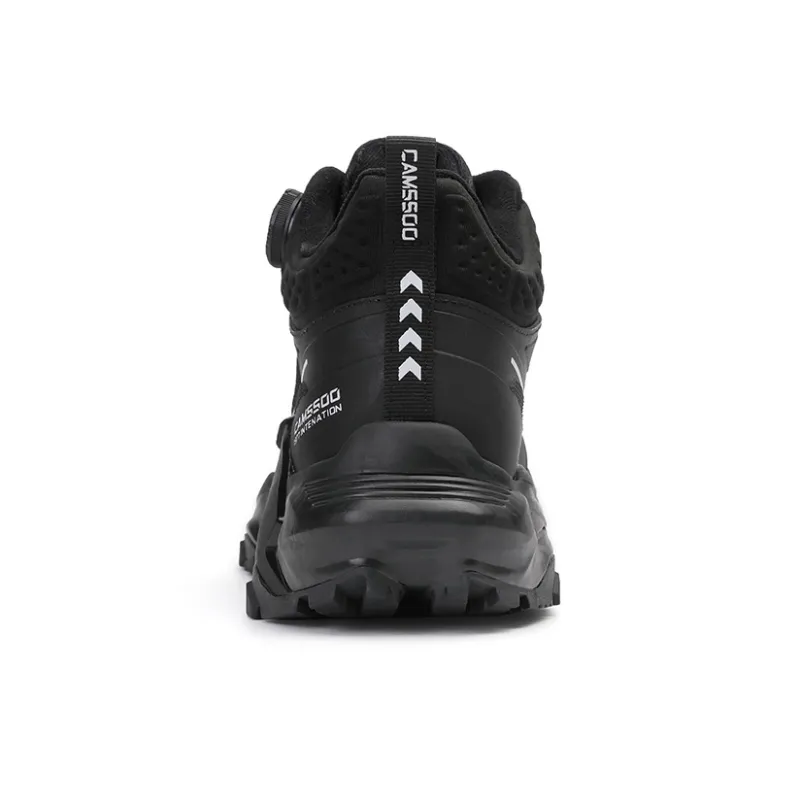 Camssoo Anti Slip And Wear Resistant Water Resistant Mid Top Trekking Shoes Unisex Black-1