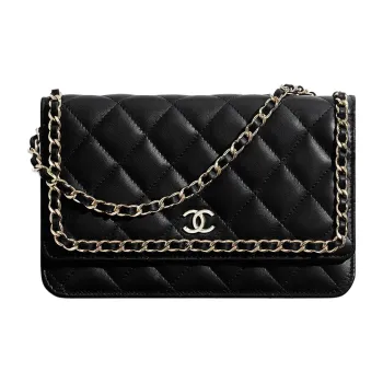 CHANEL 19Bag Lambskin Flap Bag, Chain Bag, Shoulder Bag Women's Black