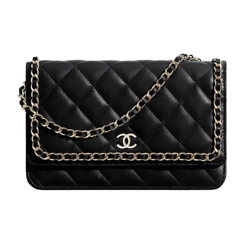 CHANEL 19Bag Lambskin Flap Bag, Chain Bag, Shoulder Bag Women's Black-0