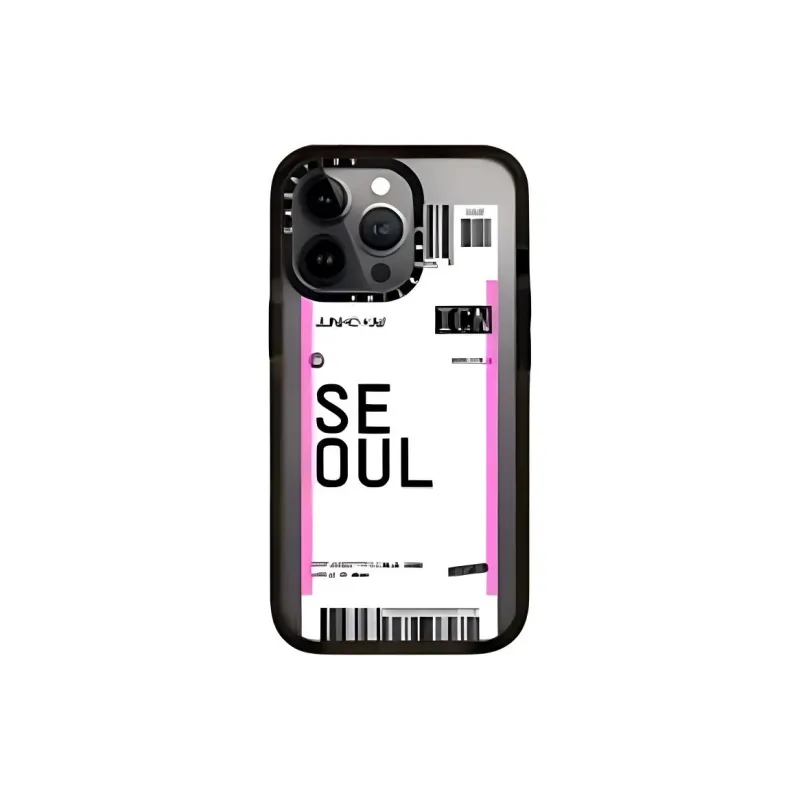CASETIFY Made Of Polycarbonate City Airline Collection Phone Cases Compatible With IPhone 15/14/13 Series Artsy Style-0