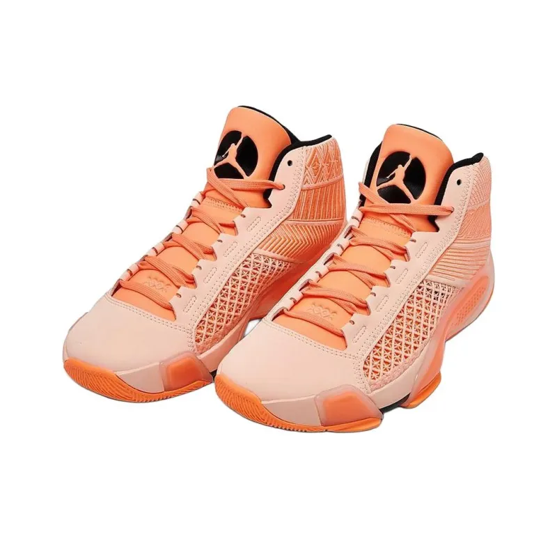 Jordan Air Jordan 38 Anti Slip Wear Resistant High Top Children's Basketball Shoes Orange Teenagers-1