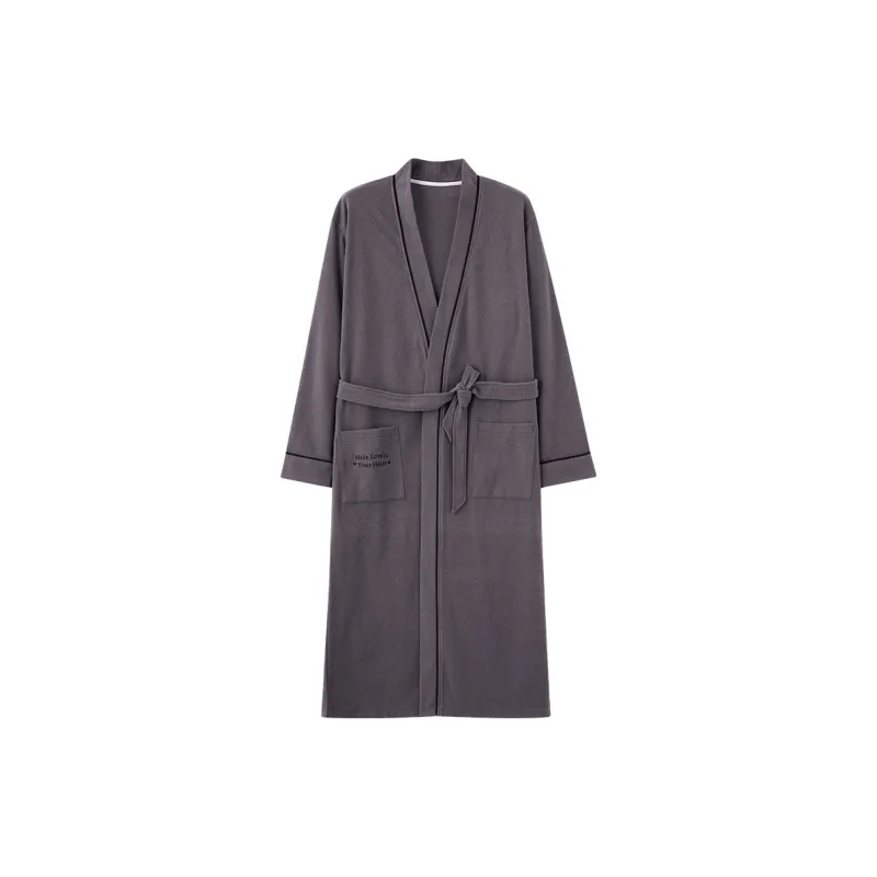 CAIHENGTONG Pajama Robe Unisex Dark Gray-1