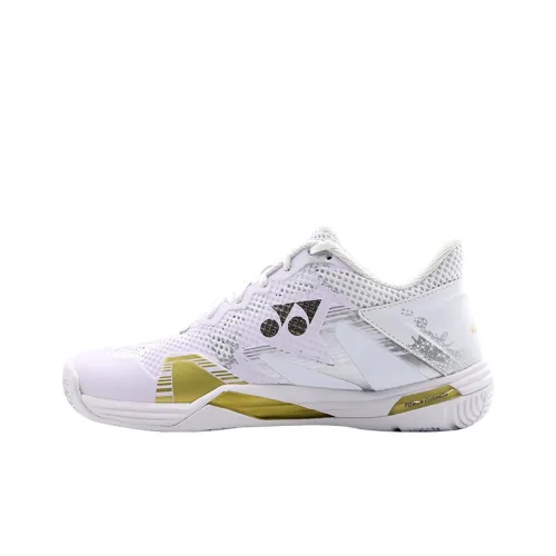 YONEX Cushioning Anti Slip And Wear Resistant Coverage Support Low Top Badminton Shoes Men's White Gold