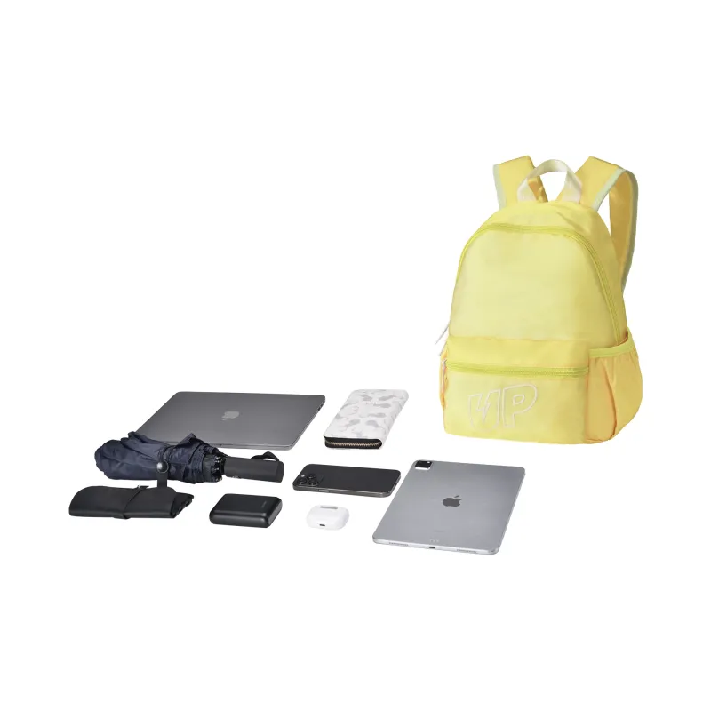 TURN UP Polyester Students Backpack Unisex Yellow-4
