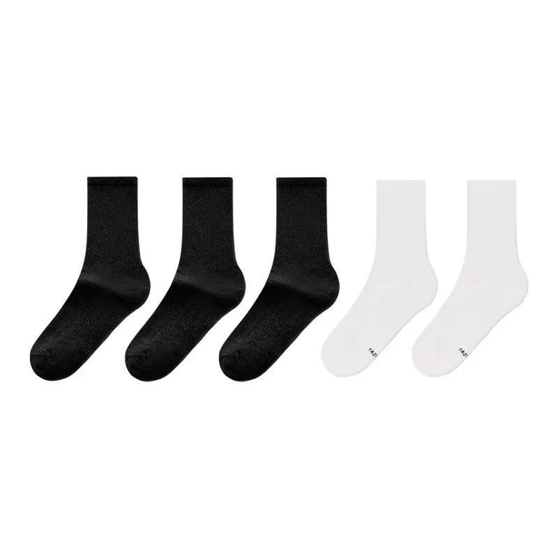 XIAOYEHEZI Autumn And Winter Season Mid Calf Socks Unisex 5 Pack-9