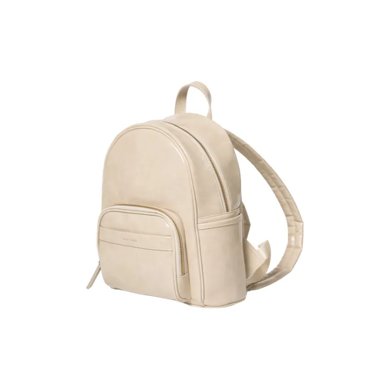 OMI Synthetic Leather Backpack Regular Women's Apricot White/Black/Dark Coffee-7